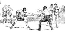 Sketches at the Royal Military Tournament...: bayonet fencing, 1890. Creator: Unknown