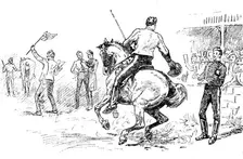 Sketches at the Royal Military Tournament...: hailing the victor, 1890. Creator: Unknown
