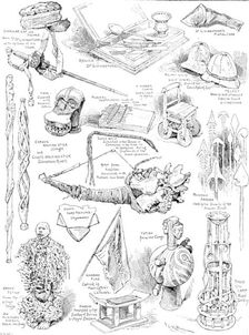 Sketches at the Stanley and African Exhibition, 1890. Creator: Frederick George Kitton
