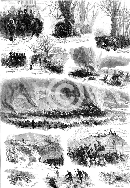 Sketches at the Volunteer Sham-Fight on Easter Monday, 1874. Creator: Unknown.