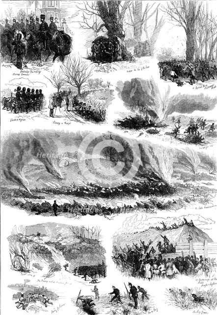 Sketches at the Volunteer Sham-Fight on Easter Monday, 1874. Creator: Unknown.