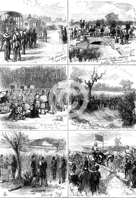 Sketches at the Volunteer Sham-Fight on Easter Monday, 1874. Creator: Unknown.