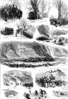 Sketches at the Volunteer Sham-Fight on Easter Monday, 1874. Creator: Unknown