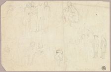 Sketches for Tristram Shandy (recto), 1796/1834. Creator: Thomas Stothard