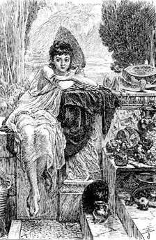 Sketches from the...Exhibitions: "On the Temple Steps." E. J. Poynter, R.A. - Royal Academy, 1890. Creator: Unknown