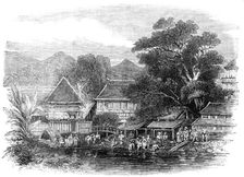 Sketches from the interior of Japan, by our special artist: the Hot Sulphur Baths, 1861. Creator: Unknown