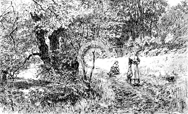 Sketches from the Picture Exhibitions: "In Peaceful Days", Yeend King - Royal Academy, 1890. Creator: Unknown.