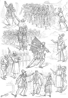 Sketches from "The Pirates of Penzance," at the Opéra Comique, 1880. Creator: Unknown