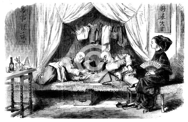 Sketches from China - Chinese Opium-smokers, 1858. Creator: Unknown.
