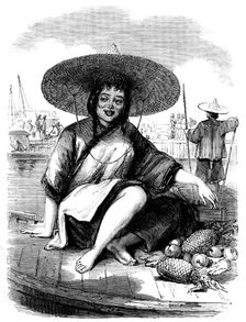 Sketches from China - Chinese Fruit-girl, 1858. Creator: Unknown