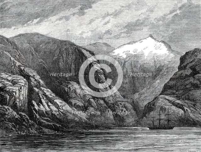 Sketches from H.M.S. Challenger, by Mr. J. J. Wild: the Challenger at Desolation Island...1876. Creator: Unknown.