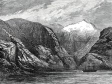 Sketches from H.M.S. Challenger, by Mr. J. J. Wild: the Challenger at Desolation Island...1876. Creator: Unknown