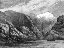 Sketches from H.M.S. Challenger, by Mr. J. J. Wild: the Challenger at Desolation Island...1876. Creator: Unknown