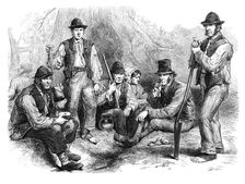Sketches from Ireland: Meath lads on their garden plot at Crossakeel, 1870. Creator: Unknown