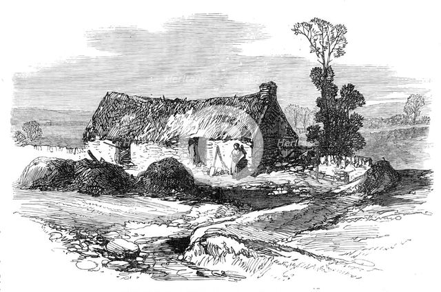 Sketches from Ireland: Mike Brannan's cabin in the Hundred Acres Bog, 1870. Creator: Unknown.