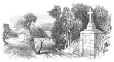 Sketches from Ireland: cross at Kilskeer, to commemorate the murder of Connell, 1870. Creator: Unknown