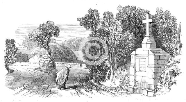 Sketches from Ireland: cross at Kilskeer, to commemorate the murder of Connell, 1870. Creator: Unknown.