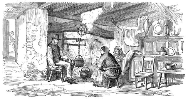 Sketches from Ireland: kitchen where Crawford was fired at, 1870. Creator: Unknown.
