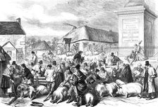 Sketches from Ireland: the Pig Fair at Trim, County Meath, 1870. Creator: Unknown