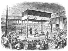 Sketches from Japan: wrestling at Osaka, 1868. Creator: Unknown