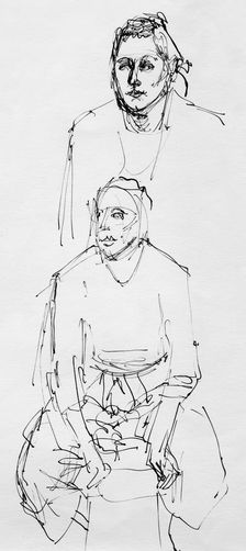 Sketches from life, c1950. Creator: Shirley Markham