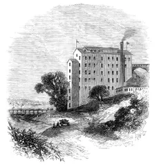 Sketches from New York: a lager beer brewery at Guttenberg, on the Hudson River, 1864. Creator: Unknown