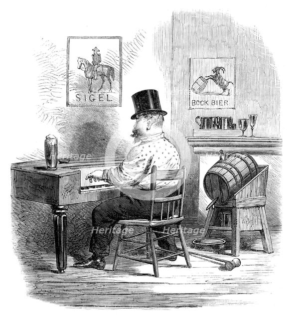 Sketches from New York: entertainment in a lager beer saloon, 1864. Creator: Unknown.