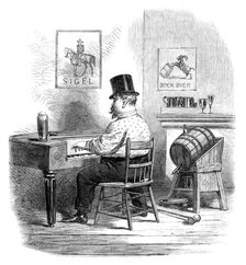 Sketches from New York: entertainment in a lager beer saloon, 1864. Creator: Unknown