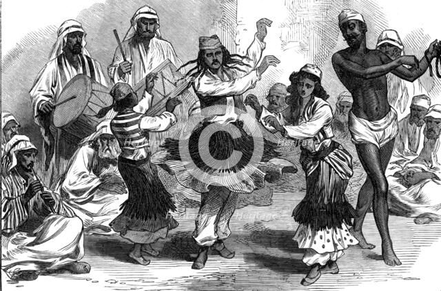 Sketches from Palestine: gipsy-boy dancers, 1874. Creator: Unknown.