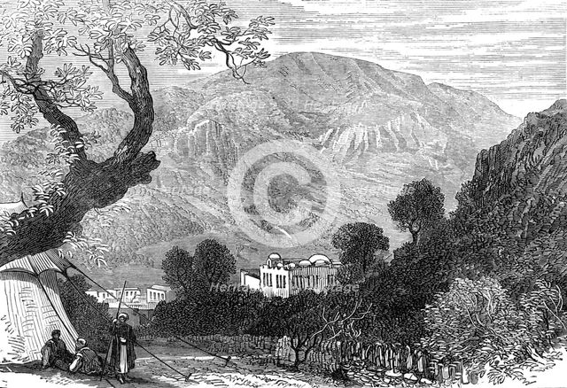 Sketches from Palestine: Mount Ebal and Shechem (Nablous), 1874. Creator: Unknown.