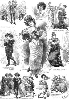 Sketches from "Patience," at the Opera Comique, 1881. Creator: Swain