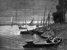Sketches in Cairo: the harbour of Boulak, 1883. Creator: Eugène Froment