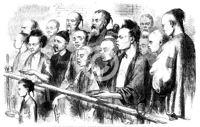 Sketches in China - Heads of the People - a sketch at the Rev. Mr. Huleatt's Rice..., 1858. Creator: Unknown.