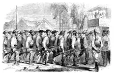 Sketches in China - the "Sanspareil" Naval Brigade landing at Canton, 1858. Creator: Unknown