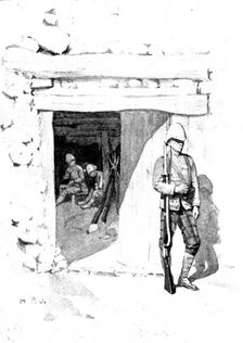 Sketches in Chitral: Gateway of Mundia Khan, 1895. Creator: George Meisenbach