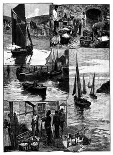 Sketches in a Cornish fishing village, 1890. Creator: Unknown