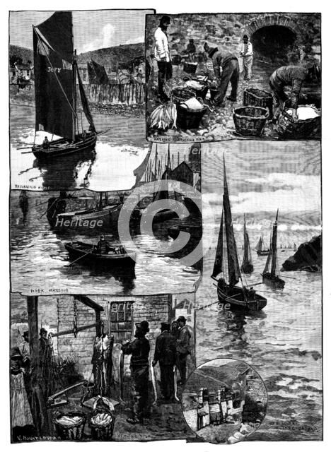 Sketches in a Cornish fishing village, 1890. Creator: Unknown.