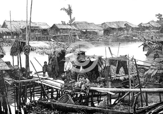 Sketches in Annam: a riverside dwelling, 1883. Creator: Unknown.
