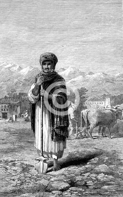 Sketches in Afghanistan: an Afghan agriculturist, 1880. Creator: Unknown.