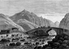 Sketches in Afghanistan: the old bridge on the Surkhab, or Red River, 1880. Creator: Unknown