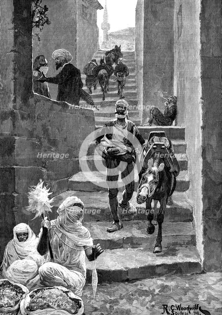 Sketches in Albania: a street scene in Scutari, 1880. Creator: Eugène Froment.
