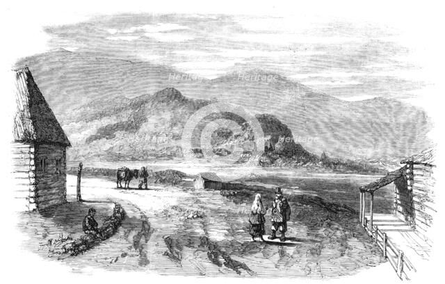 Sketches in Asiatic Russia - Village on the Siberian Side of the Ural Mountains, 1857. Creator: Unknown.