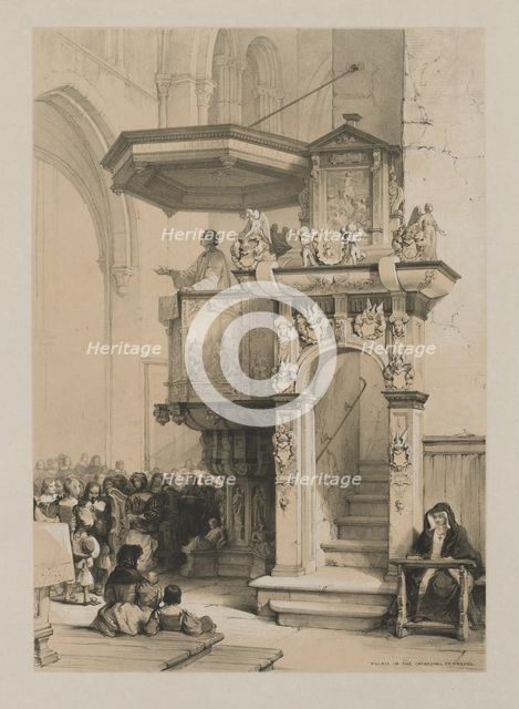 Sketches in Belgium and Germany, Volume I: Pulpit in the Cathedral of Treves, 1840. Creator: Louis Haghe (British, 1806-1885); Hodgson & Graves, 6 Pall Mall, London.