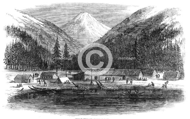 Sketches in British Columbia: Indian village, Douglas Lake, 1864. Creator: Unknown.