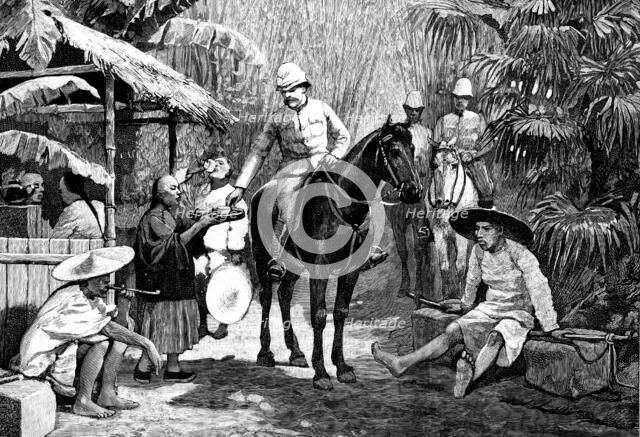 Sketches in Formosa: halt on the road, 1890. Creator: Unknown.