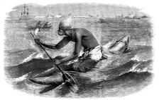 Sketches in India - the Catamaran Postman, 1858. Creator: Unknown