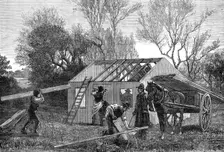 Sketches in Ireland: building a Land-League hut for evicted tenants, Hacketstown, Co. Carlow, 1881. Creator: Unknown