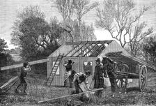 Sketches in Ireland: building a Land-League hut for evicted tenants, Hacketstown, Co. Carlow, 1881. Creator: Unknown