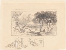 Sketches in Italy [recto], 1839/1845. Creator: Edward Lear