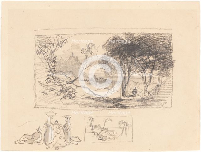 Sketches in Italy [recto], 1839/1845. Creator: Edward Lear.
